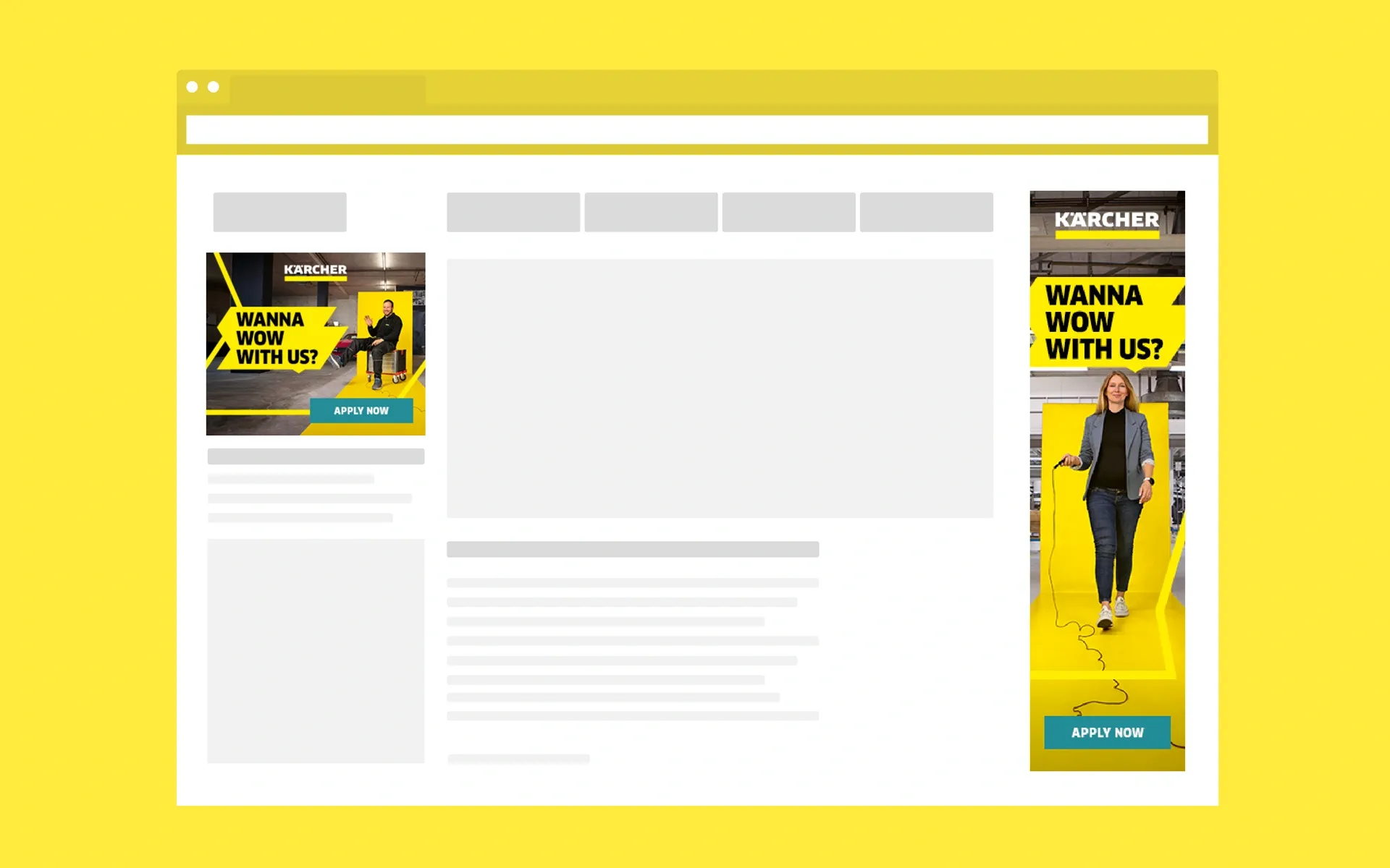 Ansicht verschiedener digitaler Google Ads mit Kampagnenmotiven