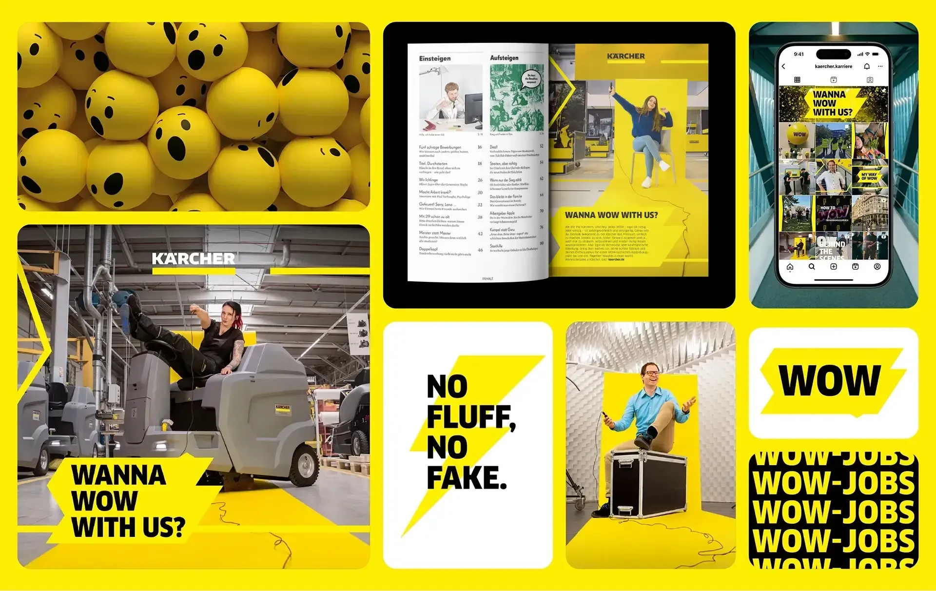 Überblick Collage verschiedener Grafiken im Employer Branding Grafik Design