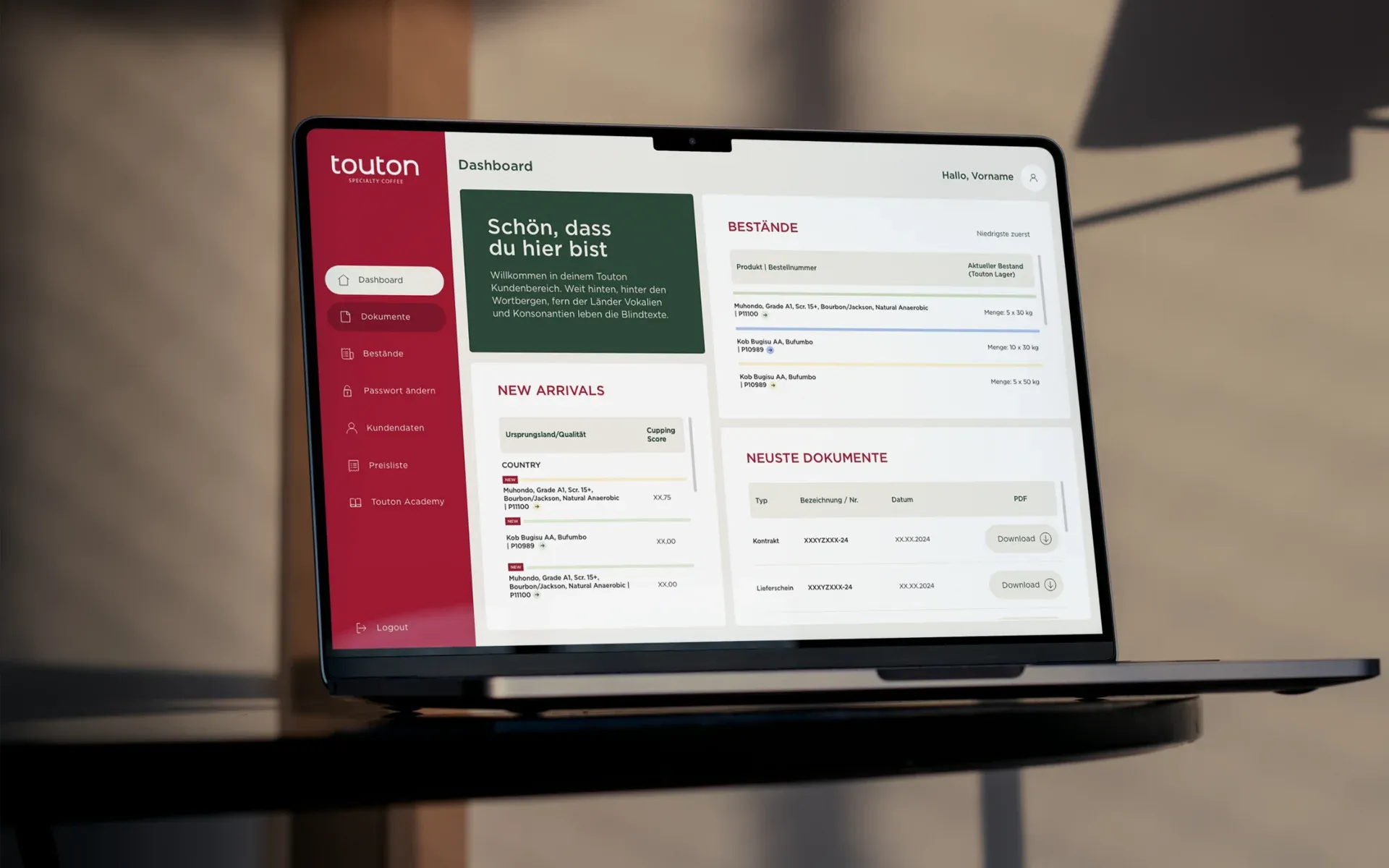 Ansicht des Händler-Dashboards in einem Laptop