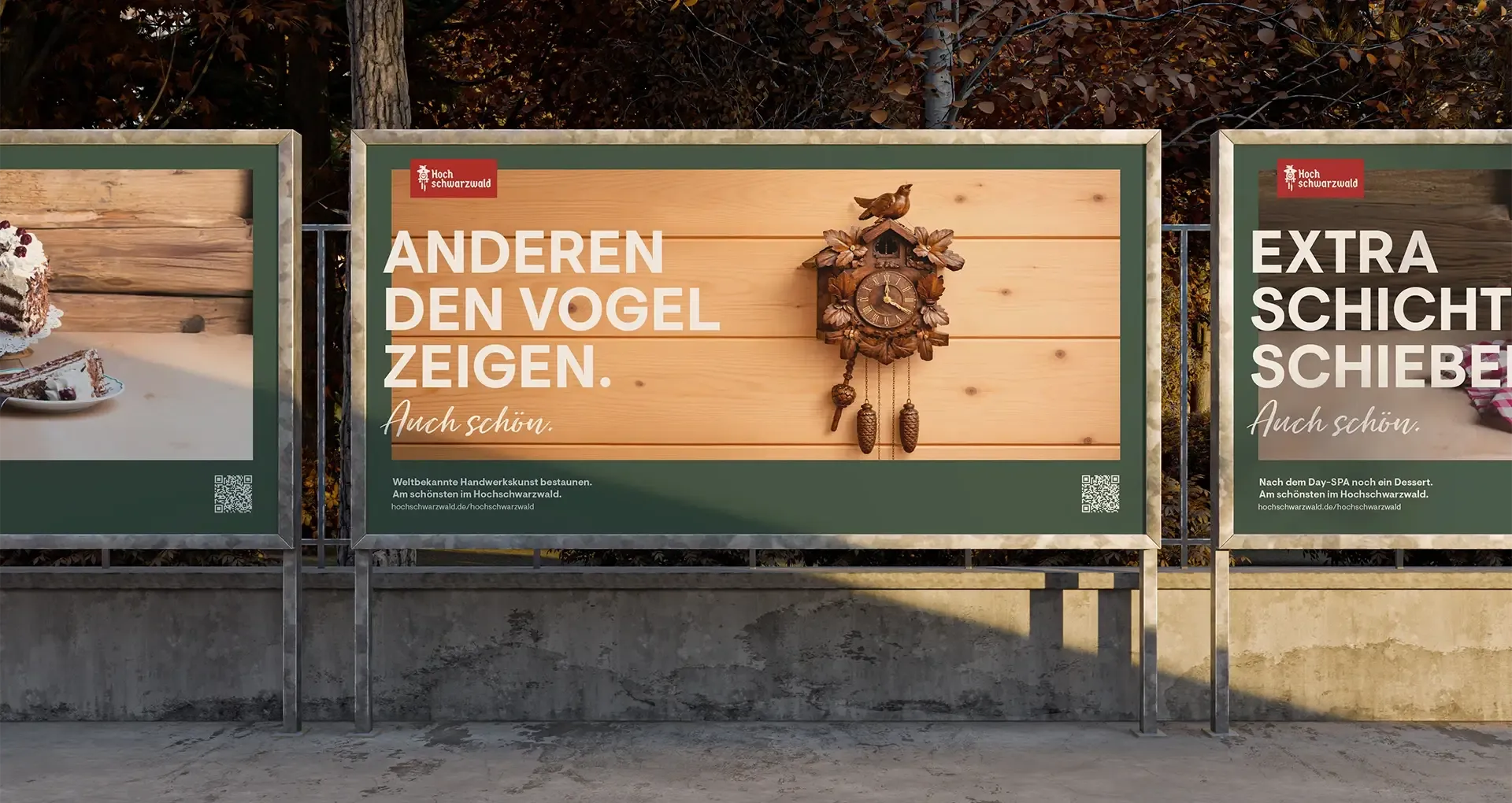Kampagenenmotiv mit Kuckucksuhr und der Headline: Anderen den Vogel zeigen. Auch schön.