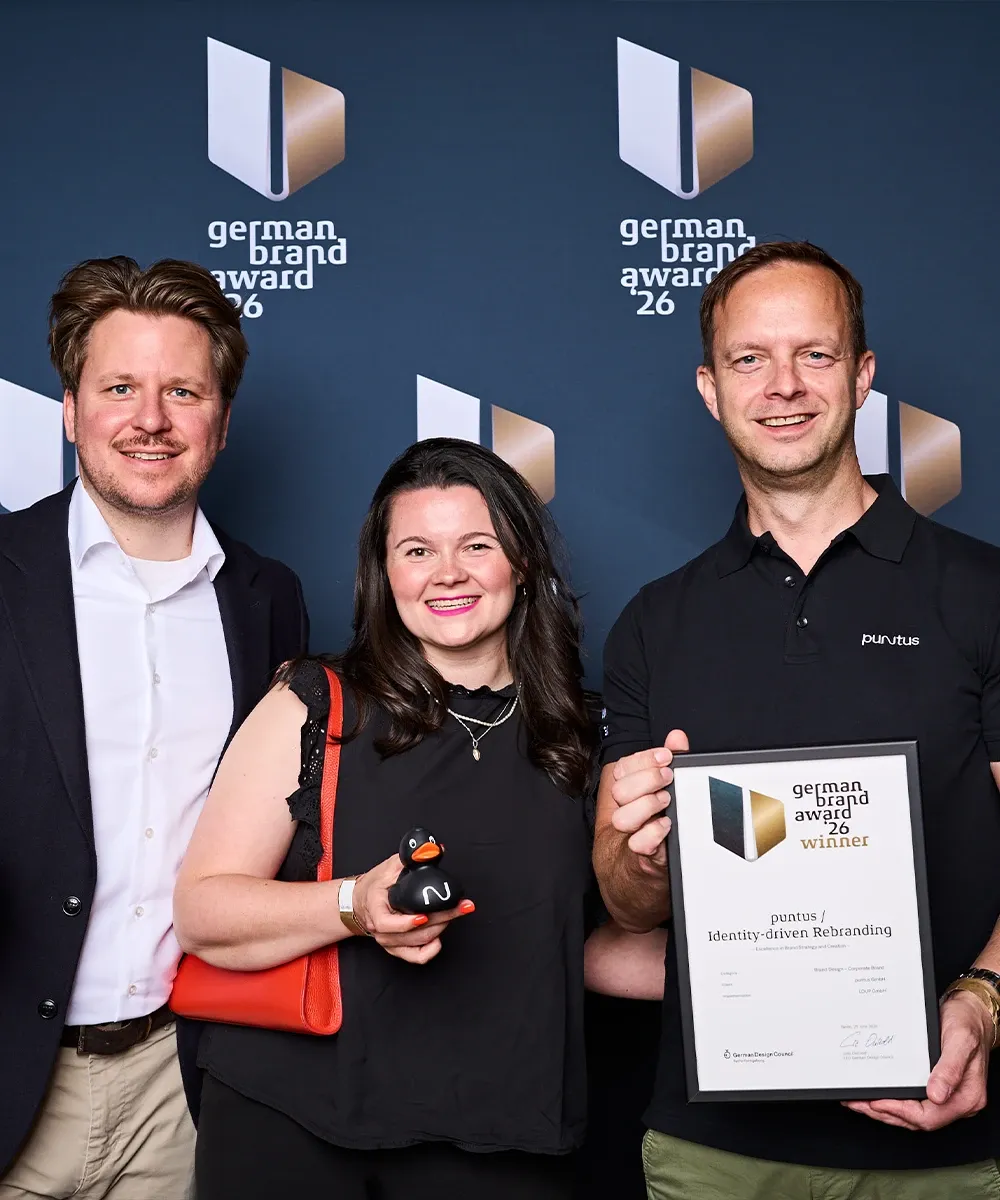 Das Team von puntus bei der Awardverleihung